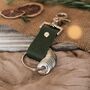 Custom Country Green Leather Travel Keyring Gift Set, thumbnail 3 of 6