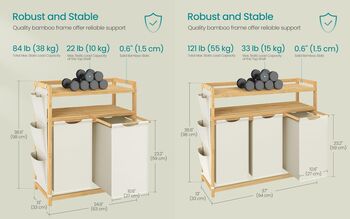 Laundry Sorter Hamper With Shelf Storage, 2 of 7