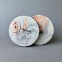 A Pair Of Marble Effect Coasters With Neon Highlights, thumbnail 4 of 6