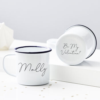 Personalised Be My Valentine Enamel Mug, 2 of 2