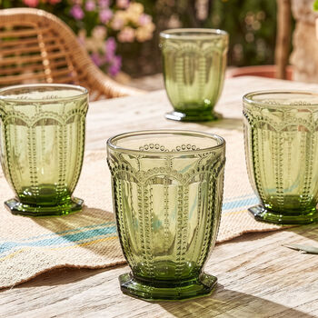 Set Of Four Vintage Embossed Tumblers, 3 of 3