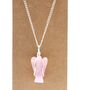Guardian Angel Pendant Necklace | Rose Quartz Silver Plated, thumbnail 2 of 8