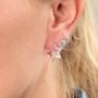 Sterling Silver Sparkly Star Huggie Hoop Earrings, thumbnail 1 of 9