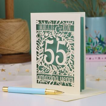 Emerald Wedding Anniversary Card 55 Amazing Years, 2 of 7