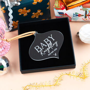Baby Announcement Christmas Tree Decoration, 3 of 6