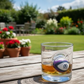 Personalised Scottish Rugby Ball Whisky Glass, 2 of 6