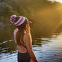 Navy Pink Reflective Super Bobble Hat, thumbnail 7 of 7