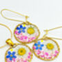 Earrings With Daisy And Forget Me Not Flowers, thumbnail 2 of 12