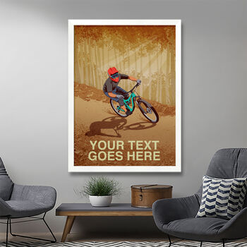 Personalised Mountain Bike Forest Trail Print, 3 of 6