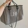 Personalised Grey Large Chain Tote Beach Bag, thumbnail 6 of 9