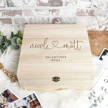 Engraved Valentines Couple Keepsake Box, 2 of 4