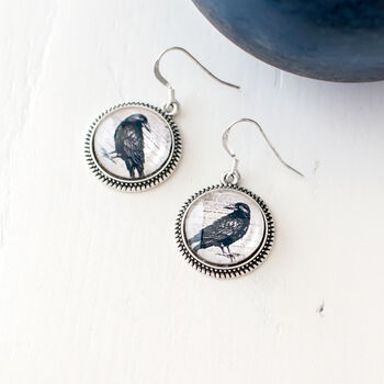 Crow Drop Earrings, 4 of 11