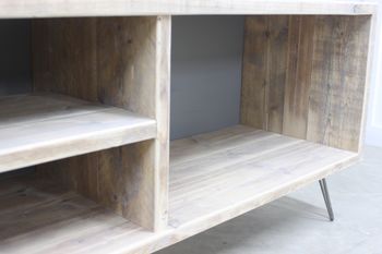 Reclaimed Wood Media Unit With Hairpin Legs, 3 of 6