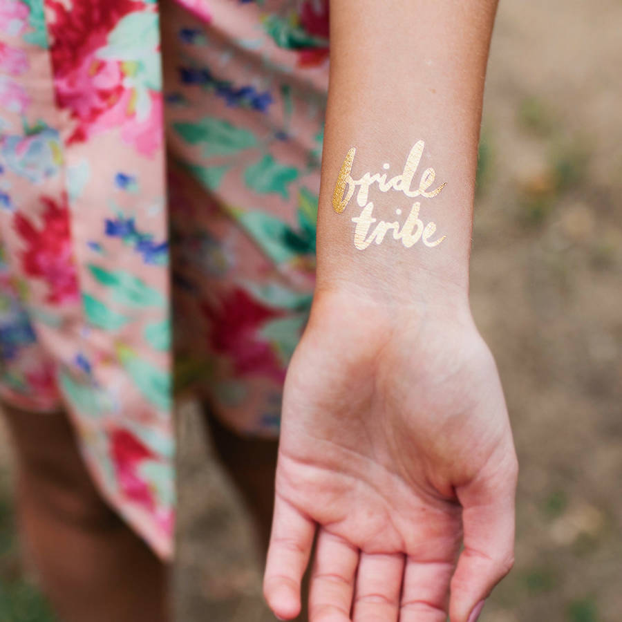 Bride Tribe Gold Metallic Temporary Tattoo By Arlo & Jude |  