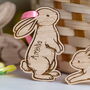 Personalised Wooden Bunny Easter Basket Name Tag, thumbnail 1 of 8
