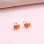 Sterling Silver Pumpkin Earring Studs, thumbnail 2 of 2