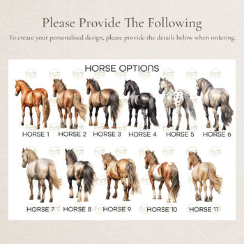 Personalised Horse Memorial Portrait Print Gift, 3 of 6