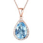 Luscious Blue Topaz 18k Rose Gold Plated Necklace, thumbnail 3 of 4