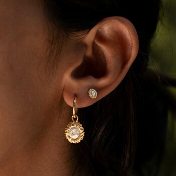 Gold Plated Sunflower Jewellery Set With Stud Earrings, 2 of 9