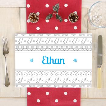 Personalised Christmas Scandi Colouring Placemat, 4 of 5