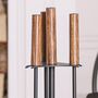 Contemporary Wood And Iron Fireplace Companion Set, thumbnail 4 of 5