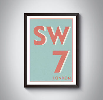 Sw7 West Kensington London Postcode Print, 6 of 8