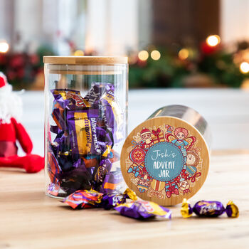 Personalised Christmas Advent Calendar Treat Jar, 4 of 5