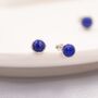 Natural Lapis Lazuli Stud Earrings In Sterling Silver, thumbnail 7 of 11