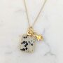 The Duo Dalmatian Jasper Necklace, Gold Plated, thumbnail 6 of 12