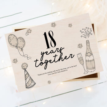 Personalised Wedding Anniversary Years Together Keepsake Box, 3 of 5