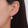 Sterling Silver April Birthstone Cz Crystal Drop Hoop Earrings, thumbnail 3 of 11