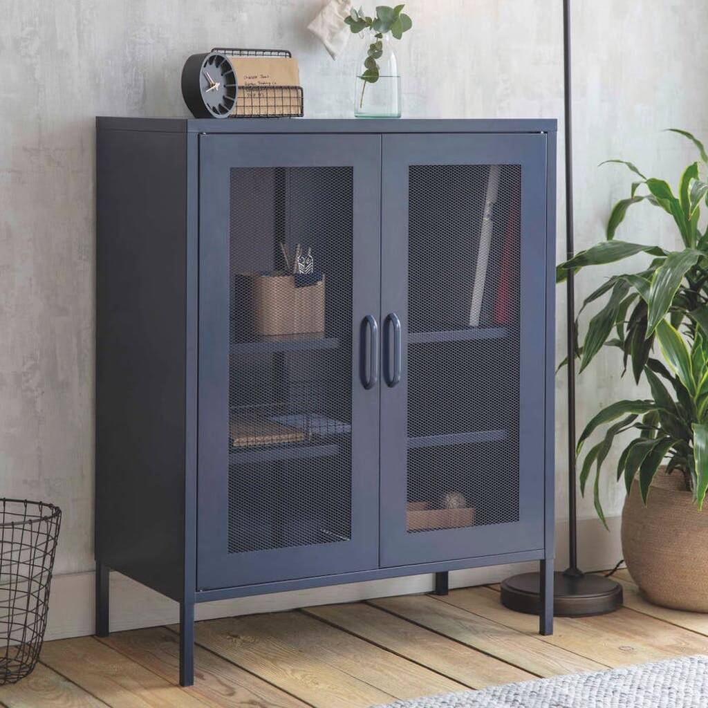 Metal Storage Cabinet In Ink Blue, 1 of 4