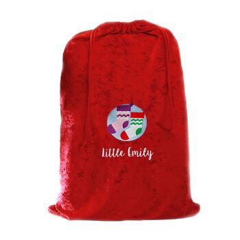 Personalised Santa Gift Sack With Stocking Design, 2 of 6