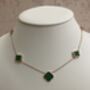 18 K Gold Plated Clover Necklace Rose Gold Emerald, thumbnail 3 of 5