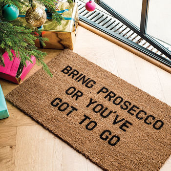'Bring Prosecco' Coir Doormat, 3 of 3
