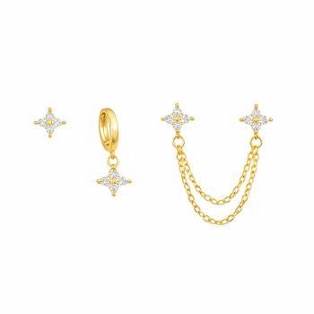 Clover Chain And Huggie Set, 2 of 2