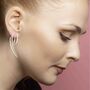 Silver Overlapping Bar Stud Earrings, thumbnail 6 of 7