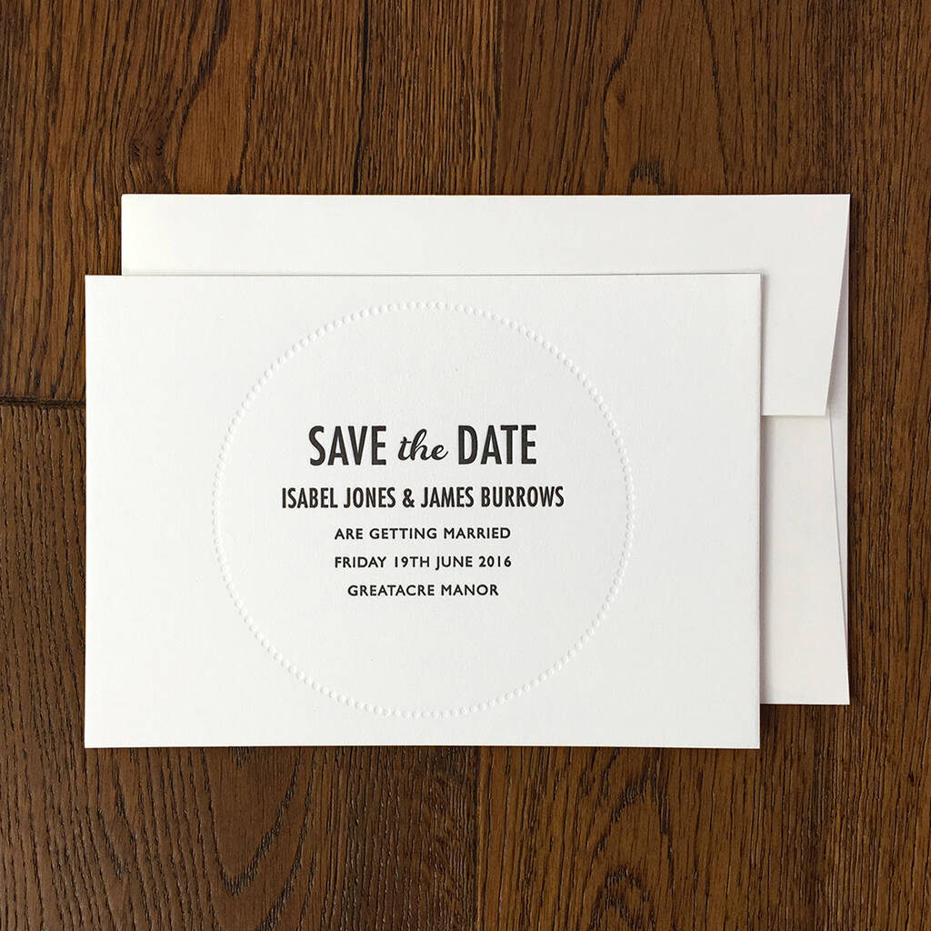 Letterpress Save The Date Cards Melbury By over the c