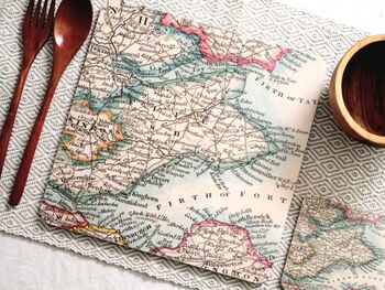 Vintage Map Placemat Of Fife In Scotland, 2 of 2