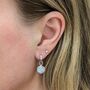 The Hexagon Moonstone Silver Gemstone Earrings, thumbnail 3 of 6