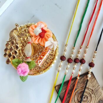 Handmade Colourful Indian Sandalwood Bead Rakhi, 2 of 3