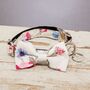 The Disley Pink And Blue Floral Dog Collar Bow Tie, thumbnail 3 of 7