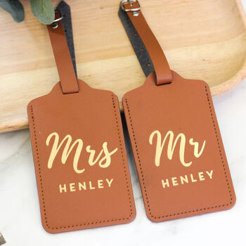 Personalised Foiled Mr And Mrs Luggage Tag, 5 of 5
