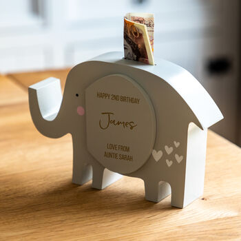 Personalised Elephant Money Box Birthday Gift, 4 of 6