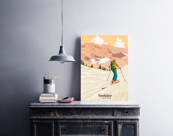 Verbier Ski Resort Switzerland Travel Poster Art Print, 4 of 6