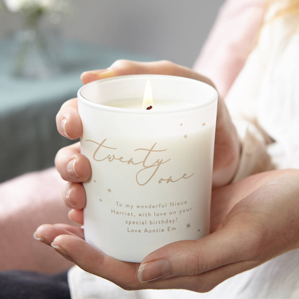 21st Birthday Gift For Her Glow Through Candle By Kindred Fires ...