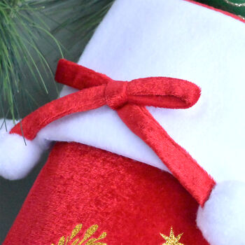 Personalised Red Christmas Stocking With Reindeer, 2 of 3