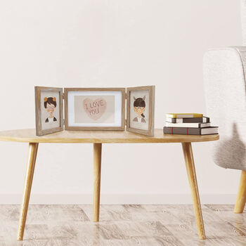 Multiple Three Tabletop Wall Wooden Photo Frame, 3 of 12