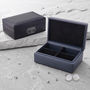 Personalised Leather And Sterling Silver Cufflink Box, thumbnail 2 of 7