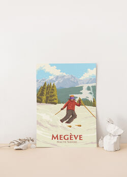 Megeve Ski Resort Switzerland Travel Poster Art Print, 2 of 8